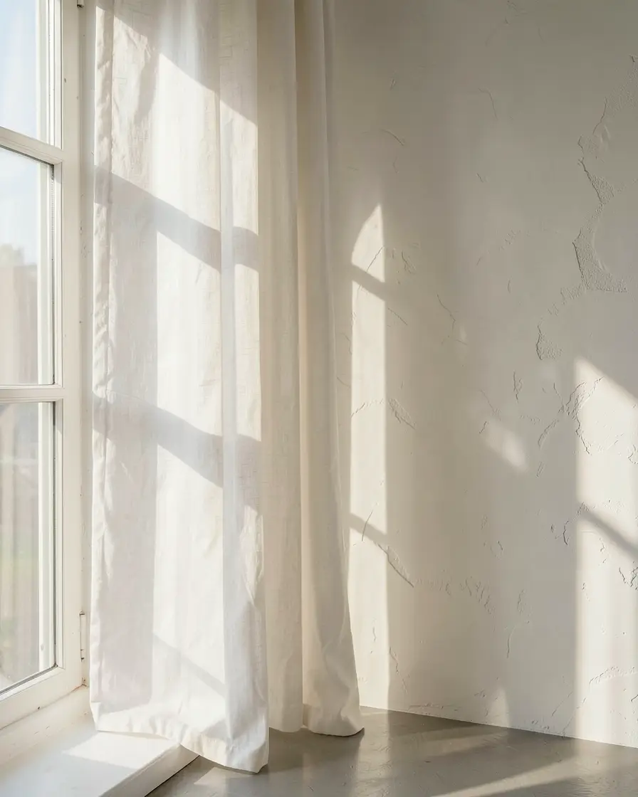 Soft morning light falling across linen by a window